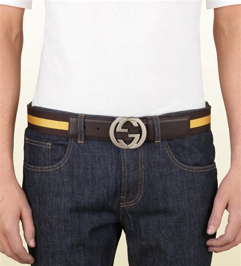 brown gucci belt interlocking|Gucci belt without buckle.